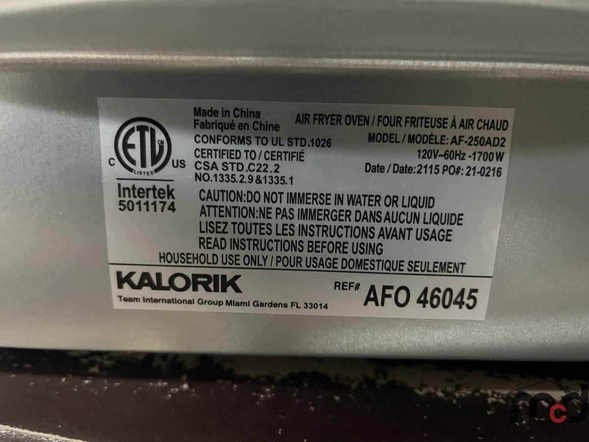 Kalorik AF250AD2 Air Fryer Oven